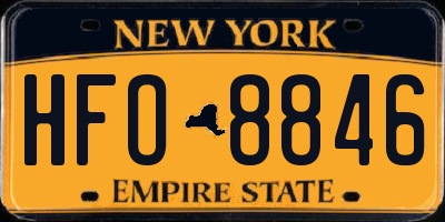 NY license plate HFO8846