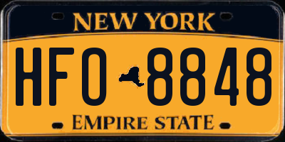 NY license plate HFO8848