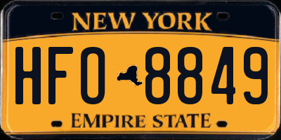 NY license plate HFO8849