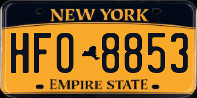 NY license plate HFO8853