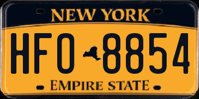 NY license plate HFO8854