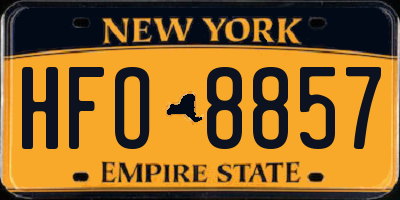 NY license plate HFO8857