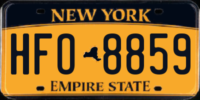 NY license plate HFO8859