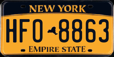 NY license plate HFO8863