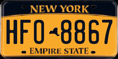 NY license plate HFO8867