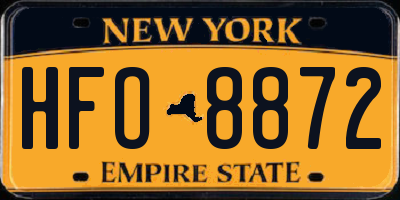 NY license plate HFO8872