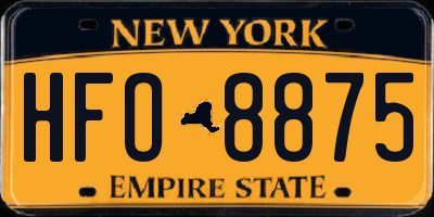 NY license plate HFO8875