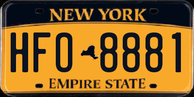 NY license plate HFO8881