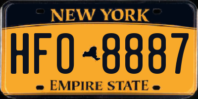 NY license plate HFO8887