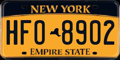 NY license plate HFO8902