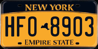 NY license plate HFO8903