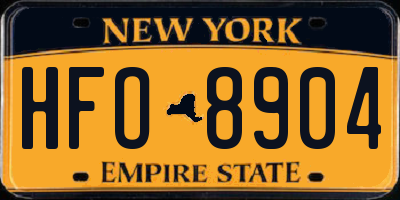 NY license plate HFO8904