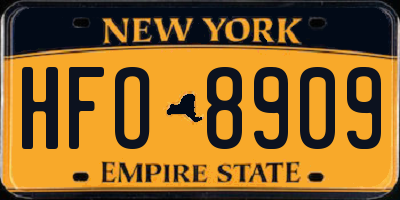 NY license plate HFO8909
