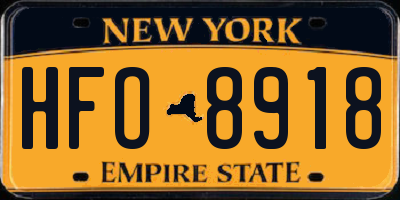 NY license plate HFO8918