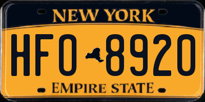 NY license plate HFO8920