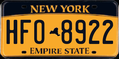 NY license plate HFO8922