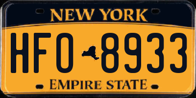 NY license plate HFO8933