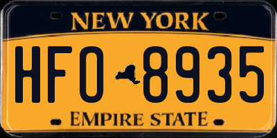 NY license plate HFO8935
