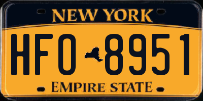 NY license plate HFO8951