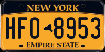 NY license plate HFO8953