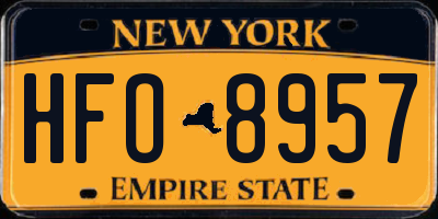 NY license plate HFO8957