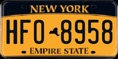 NY license plate HFO8958