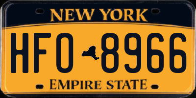 NY license plate HFO8966