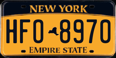 NY license plate HFO8970