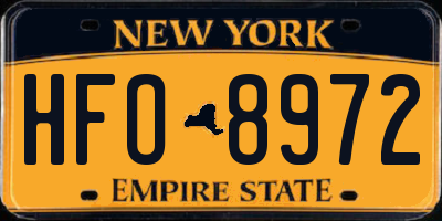 NY license plate HFO8972