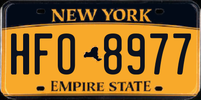 NY license plate HFO8977