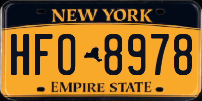 NY license plate HFO8978