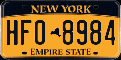 NY license plate HFO8984