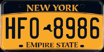 NY license plate HFO8986