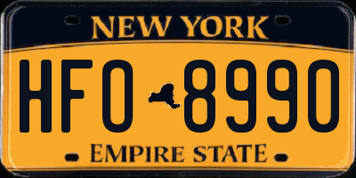 NY license plate HFO8990