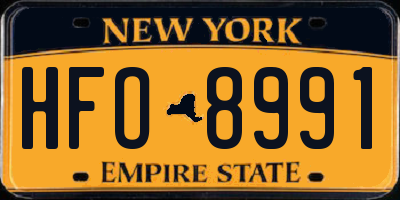 NY license plate HFO8991