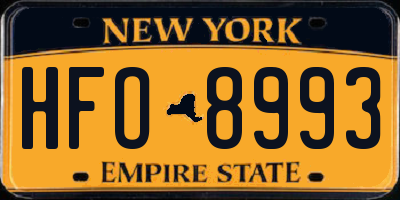 NY license plate HFO8993