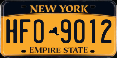 NY license plate HFO9012