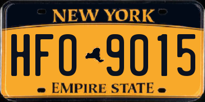 NY license plate HFO9015