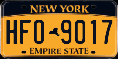 NY license plate HFO9017