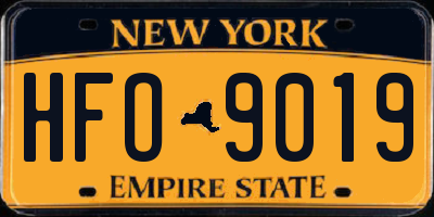 NY license plate HFO9019
