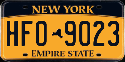 NY license plate HFO9023