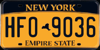 NY license plate HFO9036
