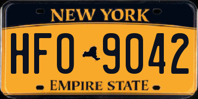 NY license plate HFO9042