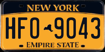 NY license plate HFO9043