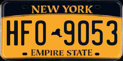 NY license plate HFO9053