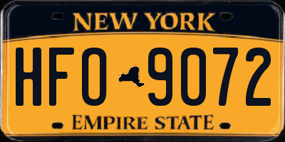 NY license plate HFO9072