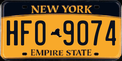 NY license plate HFO9074