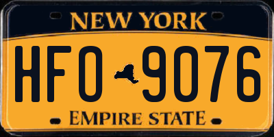NY license plate HFO9076