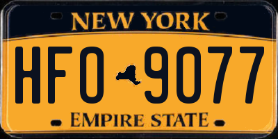 NY license plate HFO9077