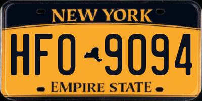 NY license plate HFO9094